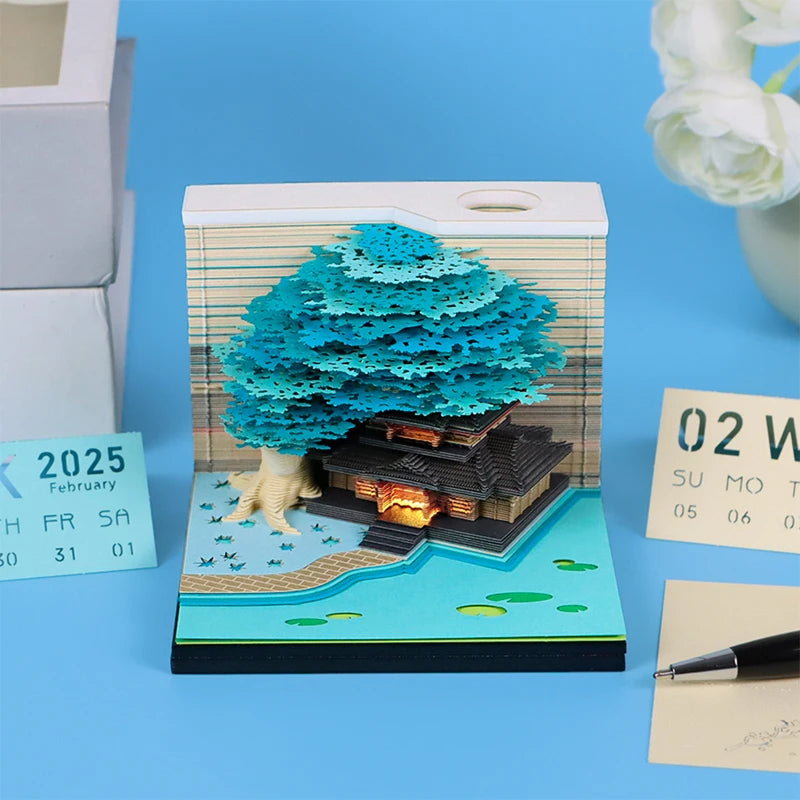 Blue Tree (With Light And Calendar 2025)